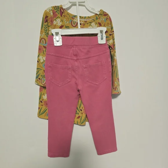 Toddler Girl 2T Fall Dress Mustard Yellow/ Pants - Picture 5 of 13